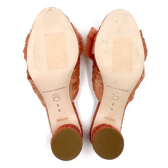 Loeffler Randall Emilia Knot Mules Sandals Bow Block Heel Slip On Sz 8 - Picture 9 of 10